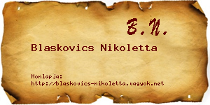 Blaskovics Nikoletta névjegykártya
