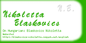 nikoletta blaskovics business card